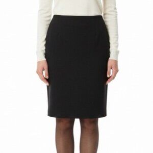 Lord & Taylor Womens Black Pencil Skirt Back Zip Stretch Fabric Sz 12